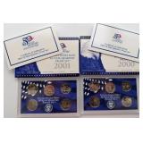 2000 & 2001 US Mint 50 State Quarters Proof Sets