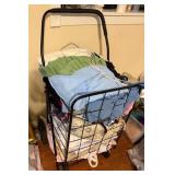 Folding Utility Cart w/Wire Frame and Clothing