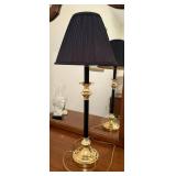 Brass and Black Table Lamp w/Black Shade