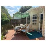 Backyard Patio Set w/ Decor and Bird Bath