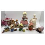 Ceramic Figurines and Trinket Box