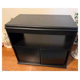 Black Wood Cabinet w/ Shelves and Doors