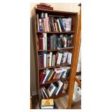 Large Book Collection w/Wood Bookshelf
