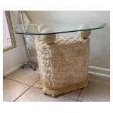Vintage Postmodern Mactan Stone Side Table