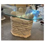 Vintage Postmodern Mactan Stone Side Table