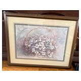 Numbered Framed Floral Basket Print w/ Mat