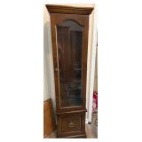 Tall Wood Display Cabinet w/ Glass Door