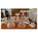 Clear Glass Candle Holders Set