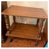 Wood Side Table w/ Turned Legs