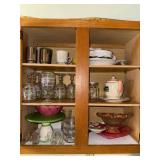 Contents of Kitchen Cabinets, Dishes, Glass, etc.