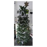 Artificial Christmas Tree w/ Star, Tinsel, Ornamen