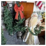 2 Artificial Trees w/ Santa Figure
