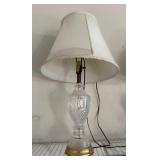 Cut Glass Table Lamp w/ Shade, Works