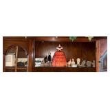 Figurines w/Decor on China Cabinet Shelf