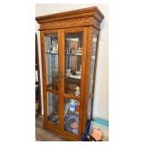Wooden Curio Display Cabinet w/ Glass Shelves