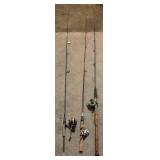 Three Fishing Rods w/Reels Assortment