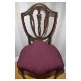 Wood Chair w/Ornate Shield-Shaped Back