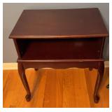 Wood Side Table w/Open Shelf Storage
