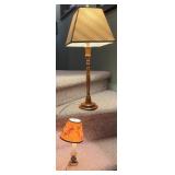 Table Lamps w/Wood and Brass Bases