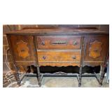 Jacobean Revival Wood Sideboard Buffet Server