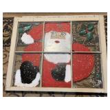 Santa Painting on Vintage Window Frame