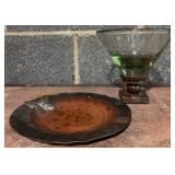 Metal Dish w/ Butterfly Accent & Glass Cup
