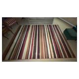 Striped Area Rug w/ Multicolor Pattern