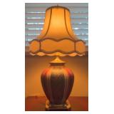 Porcelain Table Lamp w/ Floral Motif and Shade