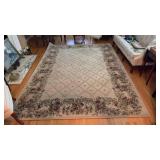 Floral Wool Area Rug w/ Cream Ground