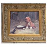 Crown Fine Arts Framed Puppy & Bird Print