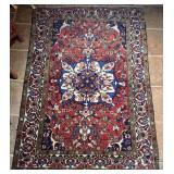 Persian Style Wool Area Rug w/ Floral Motif