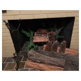 Fireplace Decor Bundle w/ Log Rack