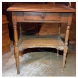 Wood Accent Table w/ Drawer and Lower Shelf
