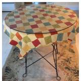 Round Table w/Iron Base & Wood Top