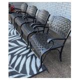 4 Metal Outdoor Patio Armchairs