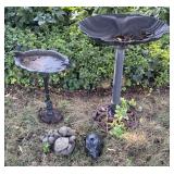 Garden Birdbaths w/ Animal Figurines