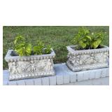 Concrete Cherub Relief Planters