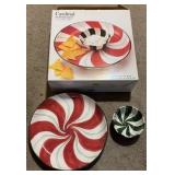 Cardinal Stoneware Peppermint Serving Set w/ Box