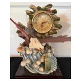 Vtg Decorative Clock With Eagle15×12.5