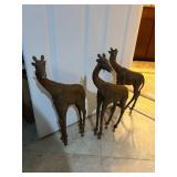 Three Mid Century Cast Metal Giraffes 22.5