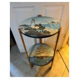 Hand-Painted Nautical Two-Tier Table 16