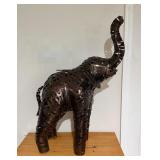 Woven Metal Elephant Sculpture24x10x30.5