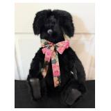 Black Plush Rabbit with Floral Bow22"