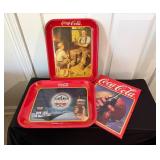 Vtg. Coca-Cola Trays & Folder13.5×11