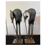 Vtg Metal Elephant Sculptures 14.5
