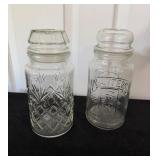 Vtg Glass "Mr. Peanut" Jars w/Lid8"