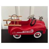 Vtg Red Metal Fire Truck Toy 10