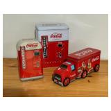 Coca-Cola Themed Tin Containers8"