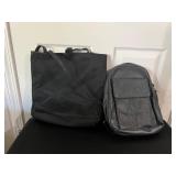 Black Tote and Backpack
