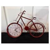 Vtg Red Bicycle Clock15.5×11